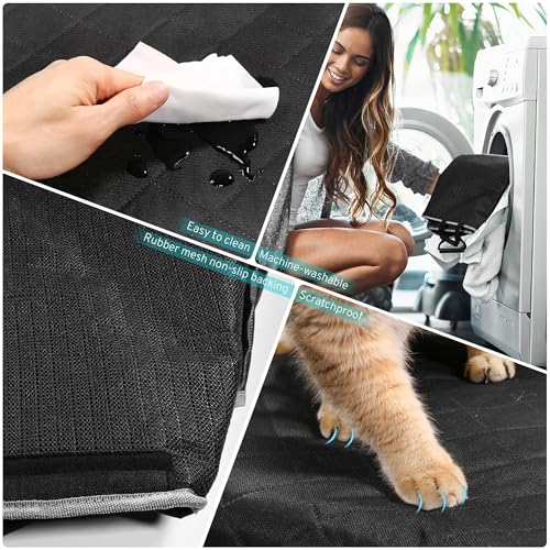 Dog Car Seat Cover Compatible with Ford Ranger/Maverick Hybrid XL XLT Lariat Limited Platinum 4Door Back Seat Accessories, Waterproof Truck Pet Bench Backseat Covers with Non-Slip Backing 2000-2026