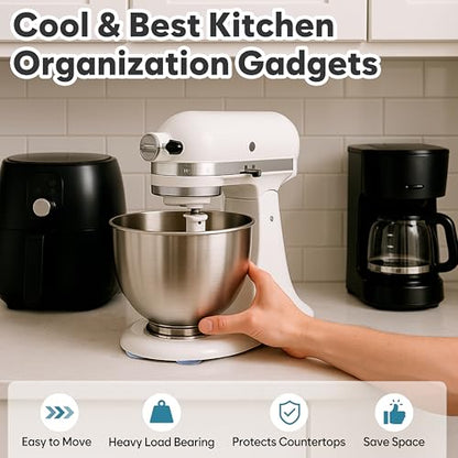 8PCS Appliance Sliders for Kitchen Grey,Self-Adhesive Small Kitchen Appliance Slider Hacks Easy to MovIing & Space Saving Must Have Gadgets Mixer Accessories for countertop - size: 8Pcs-19mm-Grey