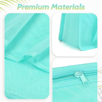 famichan Mesh Shower Caddy Portable, Gym Travel Camp Dorm Room Essentials for College Student Boy Girl, Bathroom Shower Bag - Blue - color: Blue