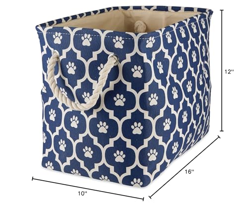 Bone Dry Pet Storage Collection Lattice Paw Print, Nautical Blue, Medium Rectangle - color: Nautical Blue, size: Medium Rectangle