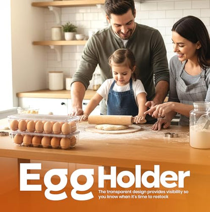 Utopia Home Egg Container With Lid and Handle for Refrigerator - Pack of 4 - Clear Stackable Egg Holder for Kitchen Storage and organization - size: Pack of 4