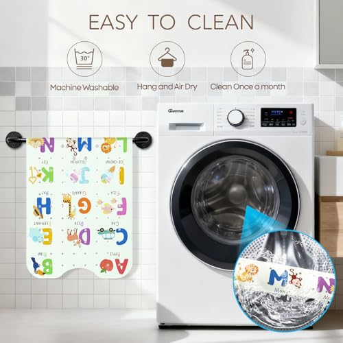 Baby Bath Mat for Tub, Non Slip Kids Bath Shower Mat, 40 X 16 Inch Large Bathtub Mat with Drain Holes and Suction Cups for Toddlers, Machine Washable and Waterproof (Alphabet) - color: Alphabet