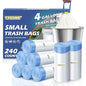 Small Trash Bags 4 Gallon Drawstring,1.1 Mil,Unscented,240 Count | Tear-Free,Leakproof,Strong Garbage Can Liners,White,Fit 12 - 15 Liter Waste Bins,for Home Bathroom Office Car Everyday Use - color: 4gal-240