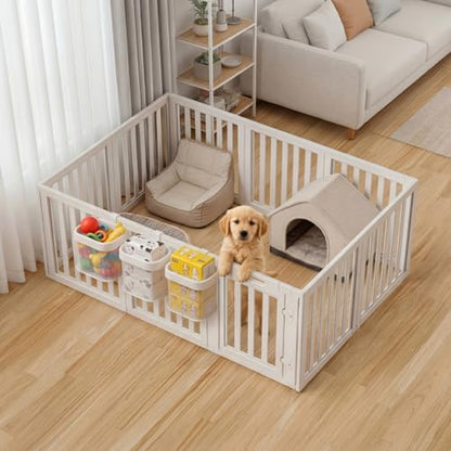 Sliner 4 Pack Dog Crate Hanging Storage Baskets Pet Fence Organizer for Toys Treats Leashes, Hook-On Mesh Basket for Indoor Outdoor Space Saving