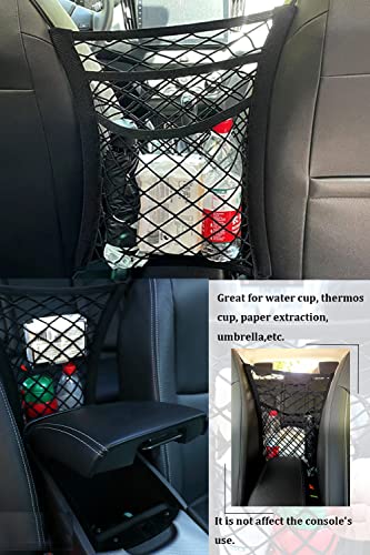 Pincuttee 3-Layer Car Mesh Organizer 1 Pack,Seat Back Net Bag Organizer,Seat Back Net Bag Barrier of Backseat Dog or Kids Pet, for Car/SUV/Truck(Black)