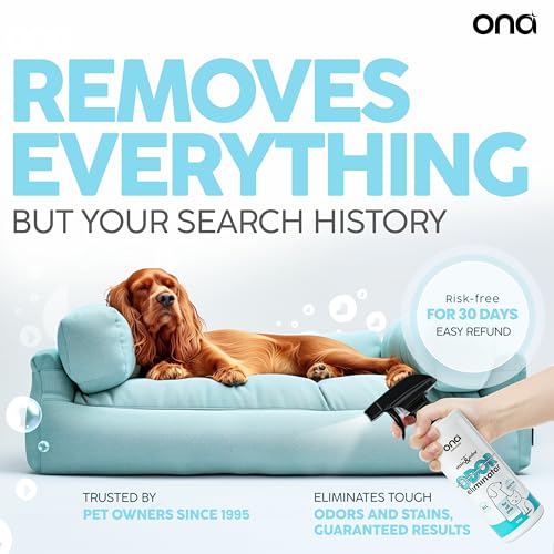 ONA Pet Stain & Odor Eliminator Enzyme Cleaner Spray - Dog & Cat Urine Remover & Deodorizer for Home, Carpet, Furniture & Hardwood Floor - Professional Strength Pet Urine Stain Remover (16oz)