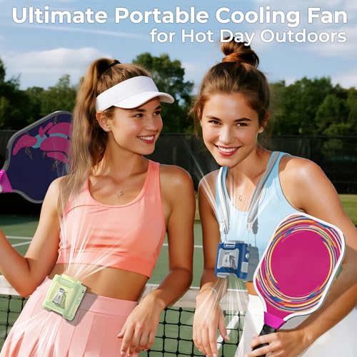 AMACOOL Portable Waist Fan Clip On, Gifts for Men Dad Husband, 10000mAh Rechargeable Wearable Shirt Fan, Powerful Belt Fans, Birthday Gifts for Women Jobsite Travel Camping Essentials 2026 - color: Pomelo