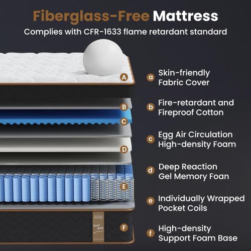10 Inch Queen Mattress, queen Size Mattress in a Box, Modern New Memory Foam Hybrid Mattresses, Pillow Top Bed Matress with Breathable Comfortable for Sleep, RV Medium Firm for Lumbar (10'' Queen) - size: 10'' Queen