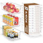 incostar Clear Fridge Organizer, Refrigerator Organizer Bins with Handle, Freezer, Kitchen Cabinet, Pantry Organization, BPA Free Fridge Organizers (12.4 inch 10 Pack) - size: 12.4 inch 10 Pack