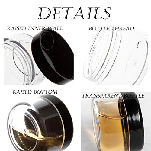 Polypropylene 5 Gram Cosmetic Containers 50pcs Sample Jars Tiny Makeup Sample Containers with lids (Black) - color: Black