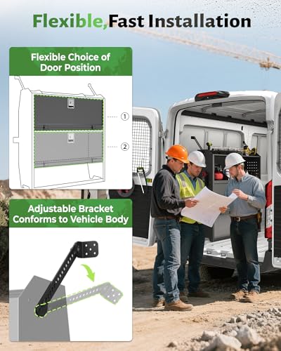 StarONE Heavy Duty Adjustable Van Shelving with Lockable Door and Hooks, 42" W x 46" H x 13" D, Fit for Transit, GMC, Chevy Express, NV, Promaster, Sprinter and Metris, Van Storage for Service Tools - size: 42" W x 46" H x 13" D