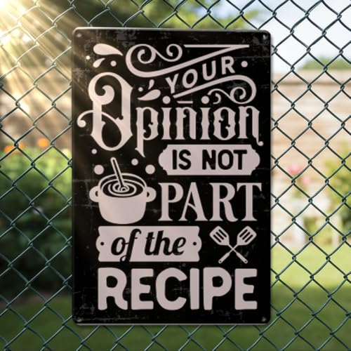Funny Kitchen Wall Decor Retro Wall Signs for Kitchen Restaurant Home Decor Housewarming New Home Gifts for Women Men Chef Cooker Your Opinion Metal Tin Sign 7 x 10.5 Inch - color: Generic1
