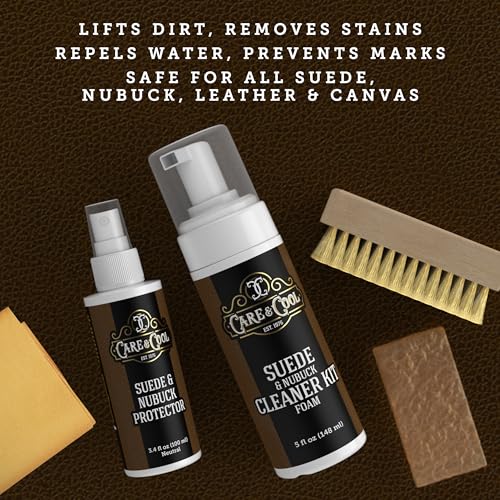 Care & Cool Ultimate Suede & Nubuck Care Kit: Helps Clean, Restore & Protect Against Water & Stains. The Complete 6-Piece System to Keep Your Favorite Shoes, Boots, Bags & Jackets Looking Fresh.
