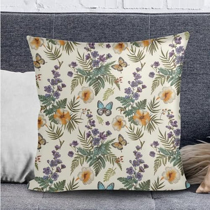 Butterfly Hibiscus Ferns Print 3 Pcs RV Dinette Cushion Covers with Pillowcase Non-Slip Sofa Protector Comfortable 2 Seat Sofa Chair Cover Slipover for Travel Trailer Couch - color: Butterfly Hibiscus Ferns