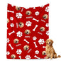 Custom Dogs Blanket with Picture Name, Personalized Funny Dog Cat Face Throw Blankets, Customized Pet Memorial Blanket for Cat Dog Lovers Owner Dogs Dad Mom Gifts for Women Men - color: Design4