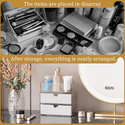 3 Tier Medicine Cabinet Organizer and Storage,Stackable Bathroom Medicine Organizer with Removable Dividers, Plastic Vanity Storage,White - size: 3 Tier White