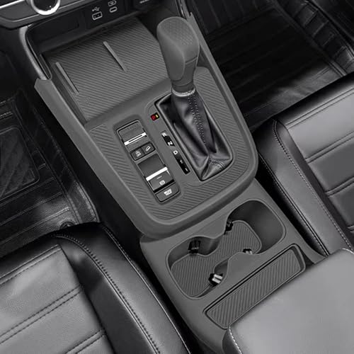 Temmis Center Console Silicone Organizer with Cup Holder for Honda CRV 2023-2026, Full-Wrap Center Consel Electrostatic adsorption Cover for Honda CRV-Black - color: Black for Wrap with Cup Holder
