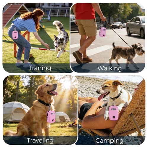 Dog Treat Pouch with Clip, Treat Pouches for Pet Training, Small Dog Treat Container Treat Bag for Leash, Waterproof Dog Treat Bag, Hands-free Training Pouch - color: Pink