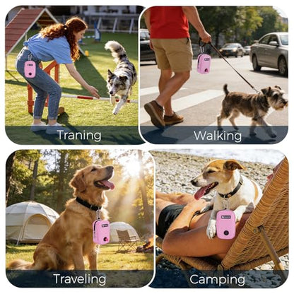 Dog Treat Pouch with Clip, Treat Pouches for Pet Training, Small Dog Treat Container Treat Bag for Leash, Waterproof Dog Treat Bag, Hands-free Training Pouch - color: Pink