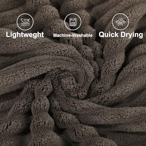 3-Piece Hand Bath Towels 14 X 29.6 Inchs, Quick-Dry Microfiber Washcloths with Hanging Loop, Soft & Absorbent Face Towels for Bathroom Kitchen Gym Travel - color: 3coffee