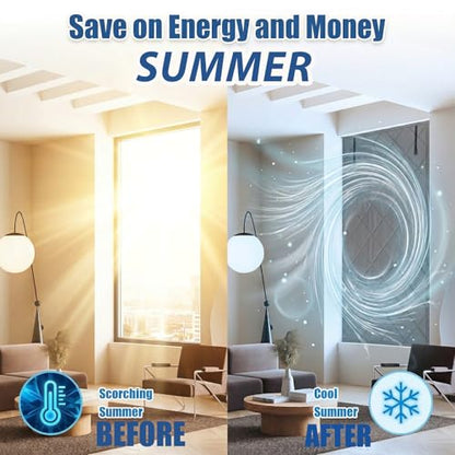 Window Insulation for Summer Heat - 39*63in Black Out Window Cover, window ac insulation,rv window insulation,Soundproof Curtains, Oxford Cloth and Cotton Fiber Filled