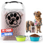 Pet Food Storage Bag for Travel - Transparent Leak-Proof Dog Food Container with Roll-Top Closure, Keeps Kibble Fresh for Camping Trip, Dog Boarding, Weekend Getaways (14 Cups+bowl) - size: 14 Cups+bowl