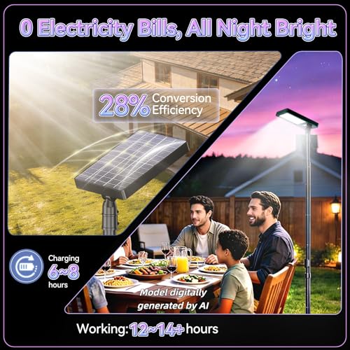 102" Solar Outdoor Street Lights with Speaker, Pole & Remote, Portable IP65 Waterproof LED Solar Flood Motion Post Light, Dusk to Dawn Solar Floor Lamp for House, Yard, Garden, Patio, Garage, Driveway - size: 102'' Height with audio speaker