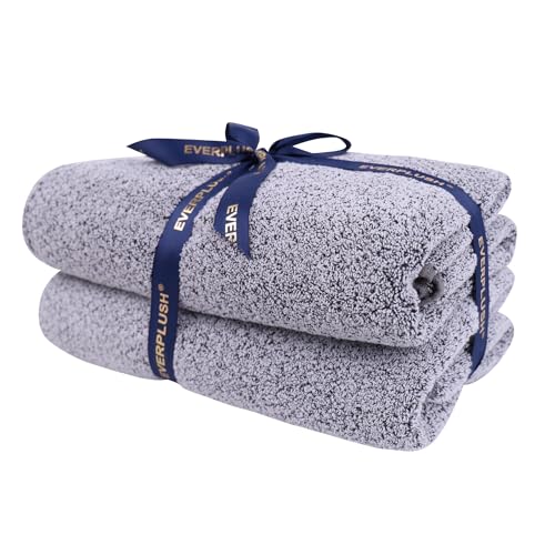 Everplush Diamond Collection Extra Large Bath Towel Sheet – 2 PK, Super Soft & Highly Absorbent, Quick-Drying, Oversized & Thick. Perfect for Bathroom, Pool, Swimming Use (Grey, 35" x 66" 2PK) - color: Grey, size: (Pack of 2) Bath Sheets (35 x 66 in)