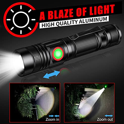 DARKBEAM LED Flashlight Rechargeable USB 2000 High Lumens, Small and Bright Pocket Flashlights, Focus Adjustable Water Resistant Handheld Flash Light for Camping, Outdoor, Emergency - color: A300 White Light - 1 PACK