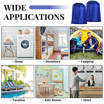 Woanger 12 Pack 28 x 45 Inch Extra Large Laundry Bags Bulk Washable Travel Laundry Bag with Drawstring Closure Large Dirty Clothes Organizer for College Dorm Home Hotel Camping(Blue) - color: Blue