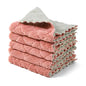 kimteny Cleaning Cloths Kitchen Towels Microfiber Washcloths Lint Free Dish Cloth Reusable Dishtowels Household Super Absorbent Fast Drying, 10"x10", Pack of 5 (Pink-Grey) - color: Pink-grey