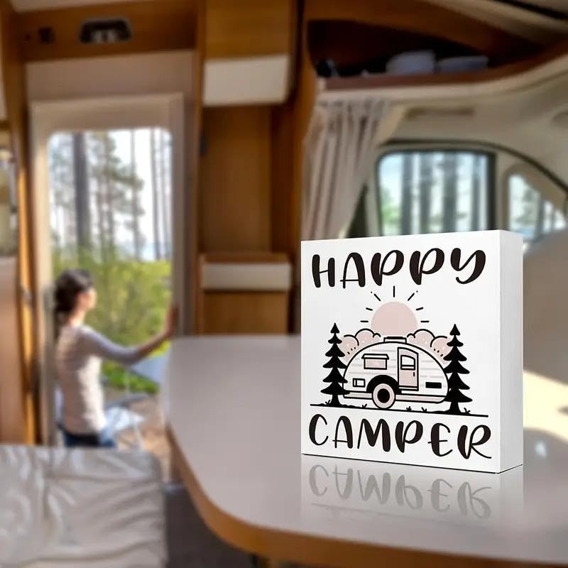 1pc Retro Style Camping-themed PVC Decorative Sign and Plaque, Suitable for Christmas Desktop Decor, Kitchen, Bathroom, Office, Farmhouse Home Decor, Ideal Present for Birthday, Halloween Thanksgiving (style A)