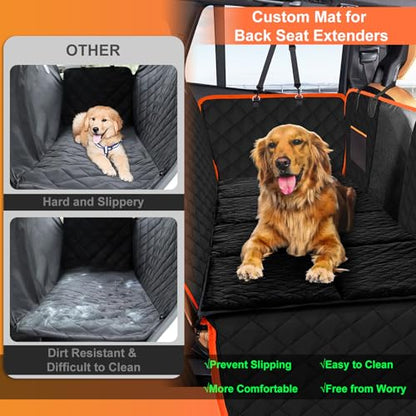 Car Backseat Dog Mat, Comfortable Non-Slip Cushion Suitable for Travel Dog Bed and Pet Home Sofa Blanket, Custom Mat for Car Backseat Extender and Seat Cover (Black 51.2 x 23.6in) - color: Black
