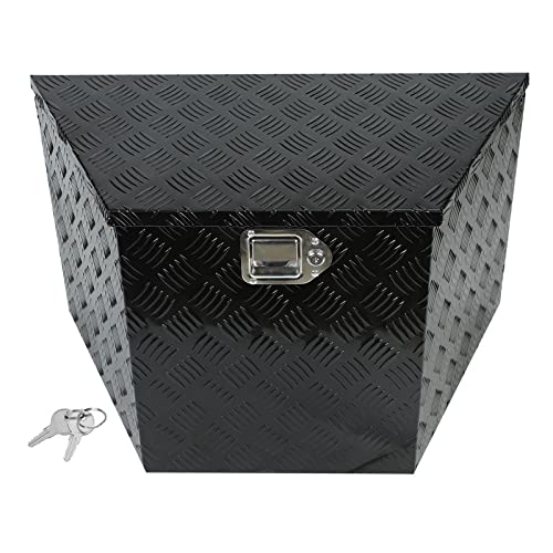 29 Inch Aluminum Black Plated Truck Tool Box Pickup Waterproof Underbody Tongue Box with Lock and Key for RVs, ATVs, Trailer & Truck (29"x17"x18") - color: Black, size: 29"x17"x18"