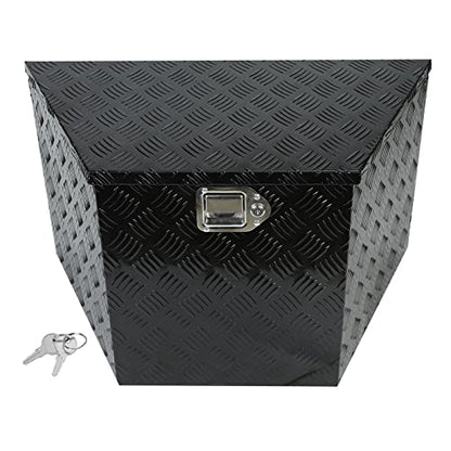 29 Inch Aluminum Black Plated Truck Tool Box Pickup Waterproof Underbody Tongue Box with Lock and Key for RVs, ATVs, Trailer & Truck (29"x17"x18") - color: Black, size: 29"x17"x18"