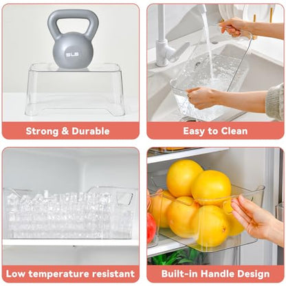 Clear Plastic Storage Bins - 12 Pack Pantry Organizers and Storage, Clear Pantry Organizer Bins, X-Large Plastic Containers with Handle for Kitchen,Freezer,Cabinet,Closet,Bathroom Under Sink - size: X-Large