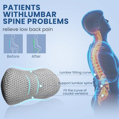 Ergonomic Pillow, Memory Foam Waist Pillow, Bed Pillow, Ergonomic Design That fits The Spine, reshape Your Comfortable Sitting Posture