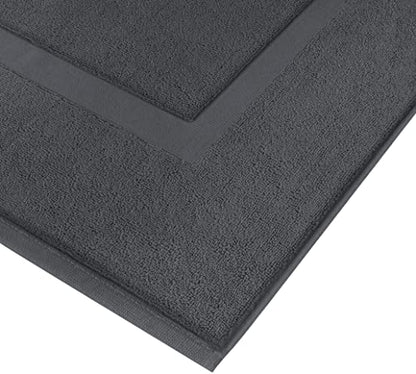 Utopia Towels Cotton Banded Rug, Bath Mats, Not a Bathroom Rug, 21 by 34 Inches, 100% Ring Spun Cotton, Highly Absorbent Shower Bathroom Floor Mat, Grey, 2 Pack - color: Grey