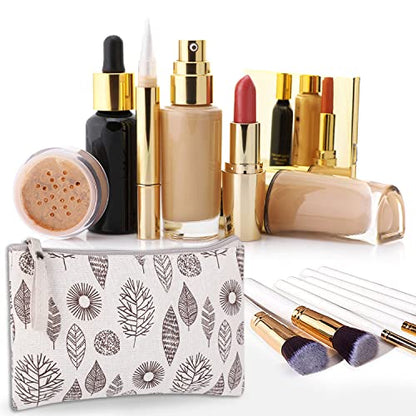 SUMAJU 4 Pcs Canvas Cosmetic Bag, Multi-Function Travel Makeup Bag Cosmetic Pouch with Zipper Travel Toiletry Bag Travel Size Toiletries Christmas Gifts Stocking Stuffers for Women - style: C