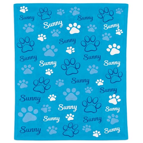 Personalized Dog Blanket with Name Photo, Custom Flannel Throw Gifts | Custom pet blanket, for dog/cat lovers, Couch/bed decor, 4 sizes: 30x40, 40x50, 50x60, 60x80 in, Ships next day, Made in USA - color: Style 1