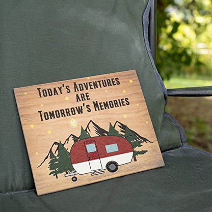 JennyGems Today's Adventures Are Tomorrow's Memories Wooden Camping Sign, Camper Gifts, American Made - color: Todays Adventures