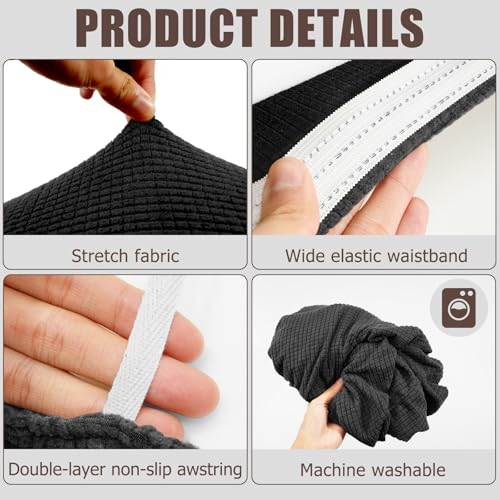 2 Piece RV Couch Covers for Sofa Bed, Stretch Elastic Camper Slipcover for RV Jackknife Sofa Bed, Washable Anti-Slip Furniture Protector, Pet Friendly & Wrinkle Free (Black) - color: Black