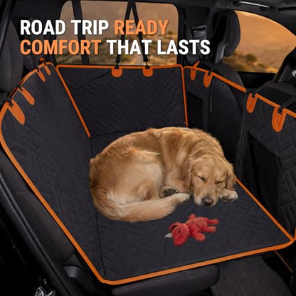 Hard Bottom Dog Car Seat Cover for SUV & Truck - Waterproof Backseat Extender & Hammock - Non-Sagging 400lb Heavy Duty Pet Safety Protector