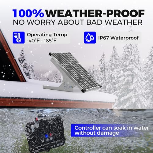 Voltset 30W Solar Panel Kit, 12v Solar Battery Trickle Charger Maintainer + 10A MPPT Charge Controller + Adjustable Mount Bracket,Waterproof Solar Panel Battery Charger for Car Boat Marine RV Roof - size: 30W