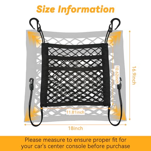 Car Dog Barrier for SUV, Pet Barrier Car Mesh Organizer for Dog & Child Drive Safety Barrier with Mesh Pockets, Storage Bag Travel Essentials Holder - size: 11.8 x 10.6 Inch