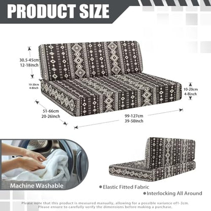 Black Ethnic Print RV Dinette Cushions Covers RV Sofa Furniture Protector for RV Camper Car Bench with 1 Backrest & 1 Bench Cover, Washable - color: Black Ethnic Print
