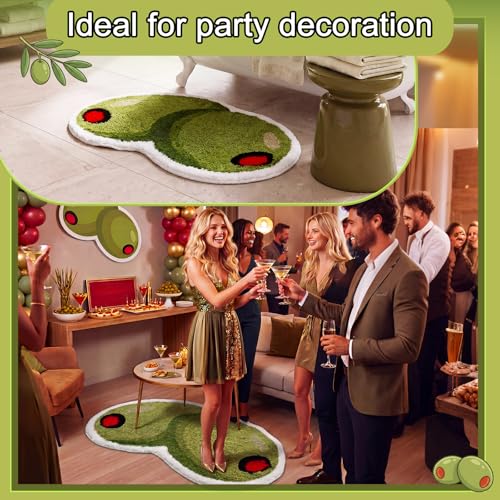 Drydiet Rug Bathroom Rugs Non Slip Absorbent Bath Mat Martini Theme Bath Mat a Tini Bit Older Carpet Washable 20x32 Inch Bathroom Rugs for Kitchen Front Door Living Home Gift (Olive) - style: Olive