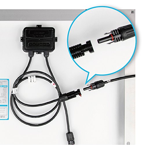 Renogy 10Ft 10AWG Solar Adaptor Wire Extension Cables with Female and Male Connector, 1 Pair, Black - size: 10FT10AWG