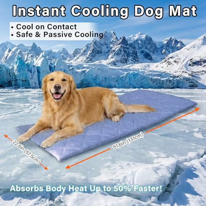 JoyBlooms Dog Bed for Car Back Seat, Dog Cooling Mat with 1.1in/2.8cm Thick Foam, Cooling Anti-Slip Washable Back Seat Pet Bed, 51.6in x 22.6in Fit on Backseat Extenders of SUVs and Small Trucks,Blue - color: Blue