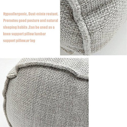 16x6 Inch Round Neck Pillow with Washable Cotton Cover Pillow Provides Best Support for Sleeping .（Grey） - color: Grey